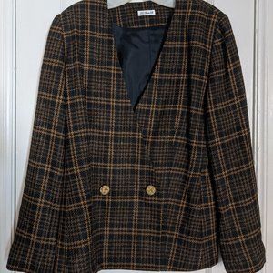 Ann May 100% Woven Silk Blazer - Size 10